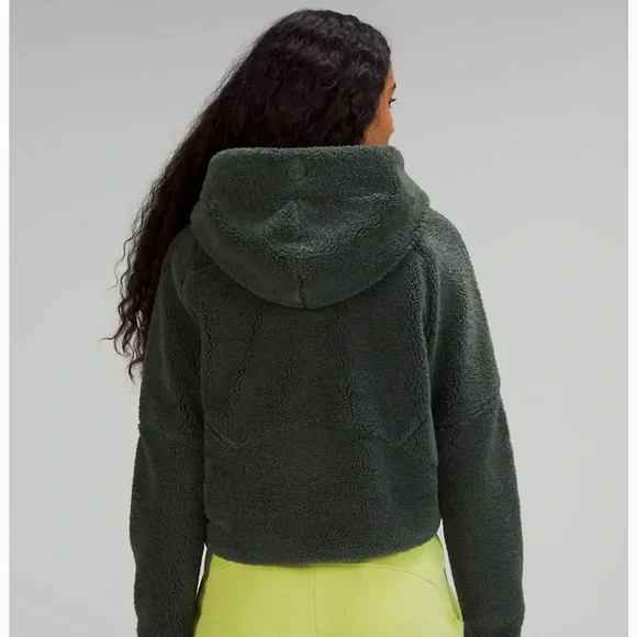 Lululemon Women's Scuba Oversized Half-Zip Fleece Hoodie in Smoked Spruce BNWT - Picture 6 of 10